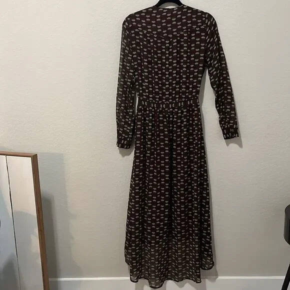 SCOTCH & SODA Atelier 4 Maroon Floral High-Low Wrap Dress, Size M - Picture 10 of 13